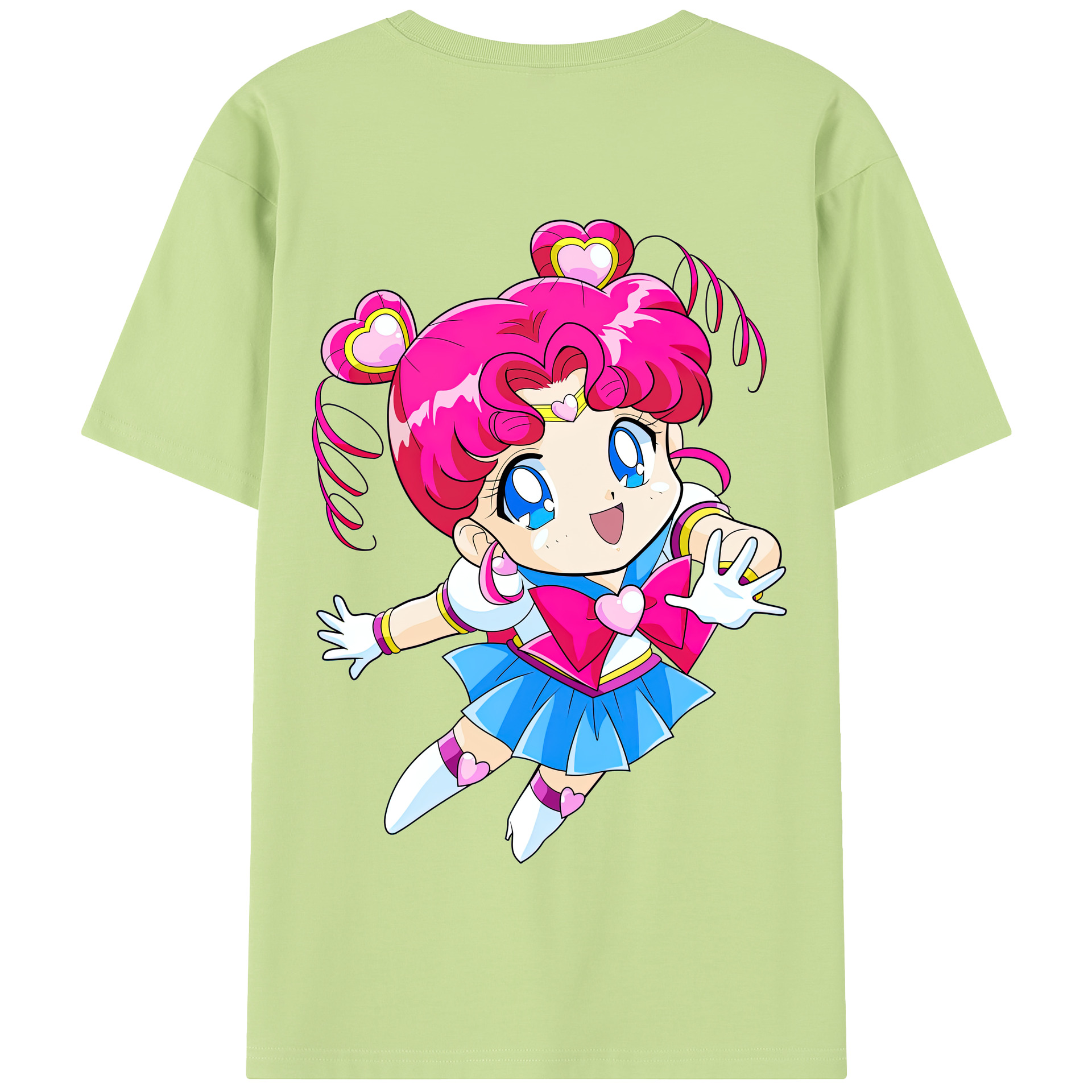 （画像用） 美少女戦士セーラームーン ちびうさ Sailor Moon Chibiusa Tsukino Usagi Small Lady Serenity 綿100％半袖Tシャツ（背面プリント）